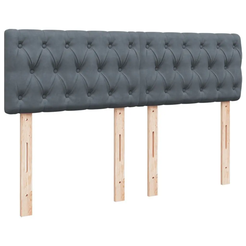 Box Spring Bed Velvet Upholstered Frame Pocket Spring Mattress Queen Size Black