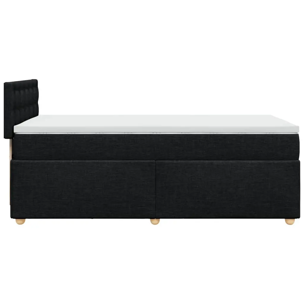Box Spring Bed with Pocket Mattress Comfort King Single Black Fabric