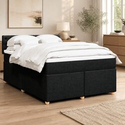 Double Box Spring Bed with Pocket Spring Mattress and Topper