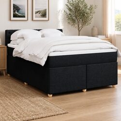 Queen Bed Frame with Pocket Spring Mattress and Topper
