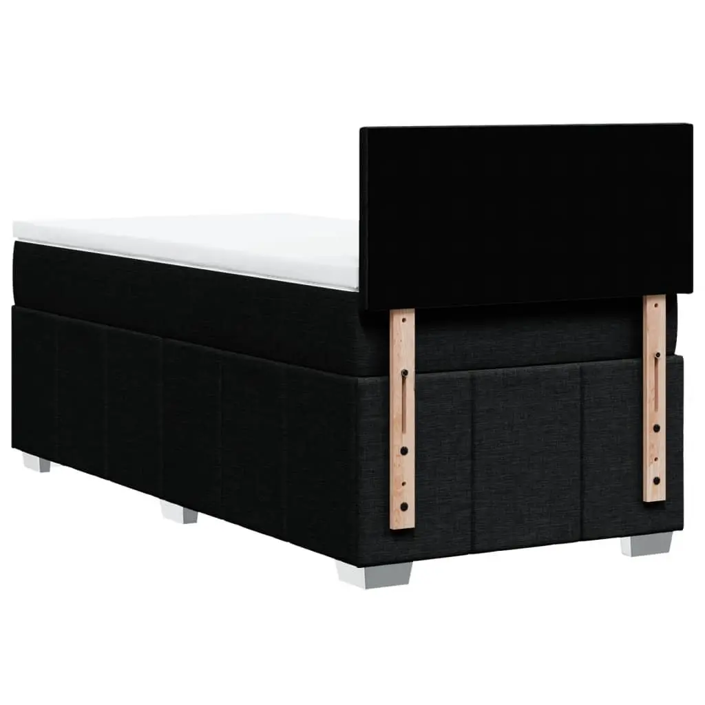 Box Spring Bed Pocket Spring Mattress King Single Black Fabric Frame