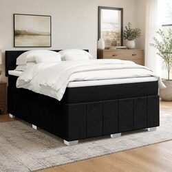 Double Box Spring Bed with Pocket Spring Mattress and Topper