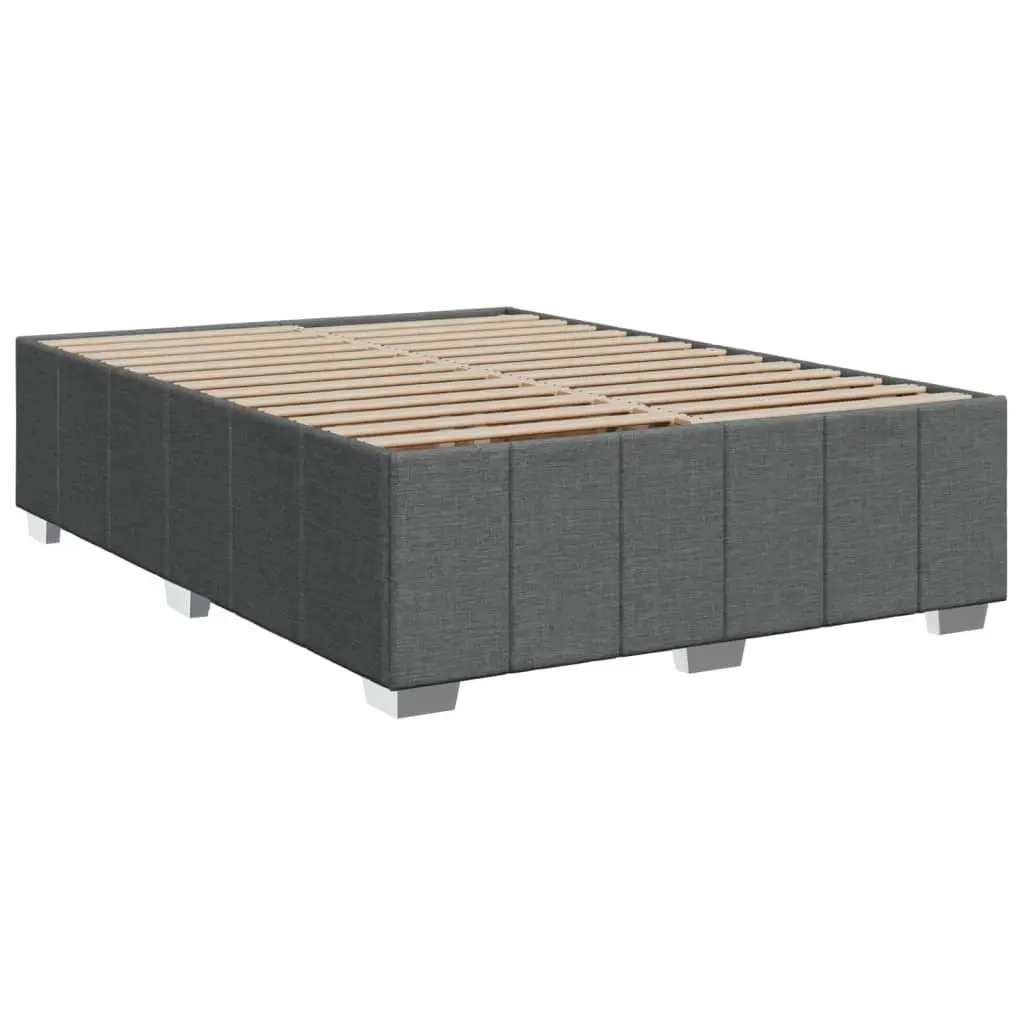 Double Bed Frame with Pocket Sprung Mattress Removable Topper Double Black Fabric