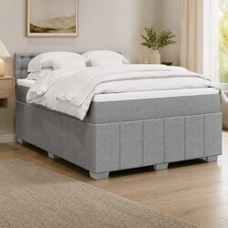 Double Box Spring Bed with Pocket Mattress and Slats
