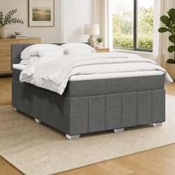 Queen Box Spring Bed with Pocket Spring Mattress Black