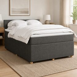 Queen Bed with Pocket Spring Mattress and Slatted Frame