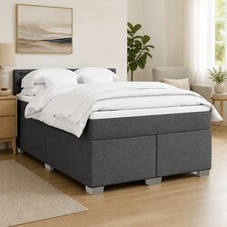 Double Box Spring Bed with Pocket Spring Mattress and LED Lighting