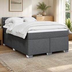 Queen Box Spring Bed with Pocket Spring Mattress and LED Lights