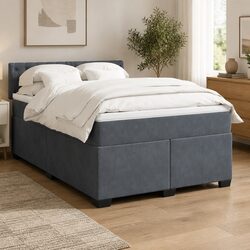 Box Spring Bed with Pocket Spring Mattress and LED Lights