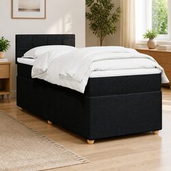King Single Box Spring Bed with Pocket Spring Mattress and LED Lights