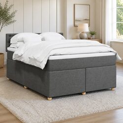 Stylish Double Box Spring Bed with LED-Enhanced Mattress