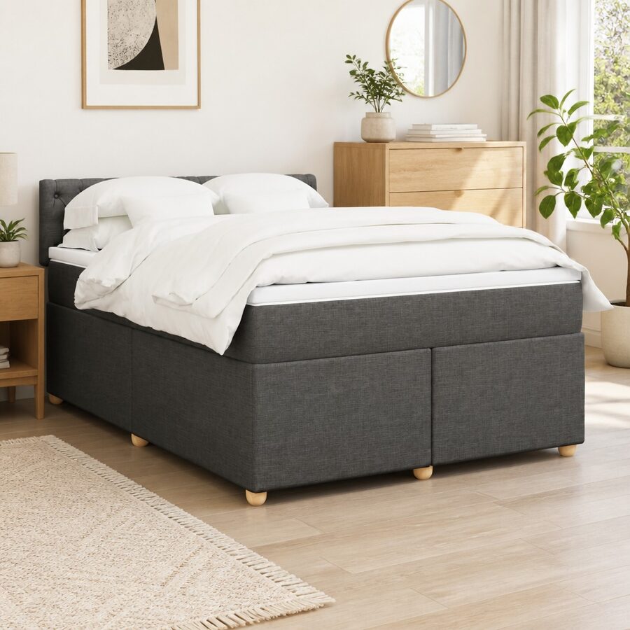 Chic Queen Bed with Pocket Spring Mattress and LED Lighting