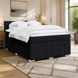 Queen Box Spring Bed with Pocket Spring Mattress and LED Lights