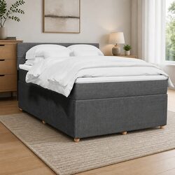 Double Box Spring Bed with Pocket Mattress and LED Lighting
