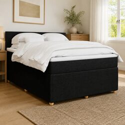 Box Spring Bed with Pocket Spring Mattress and LED Lighting