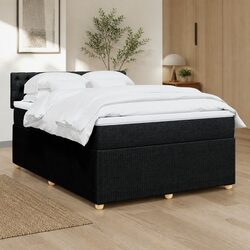 Double Box Spring Bed with Pocket Spring Mattress and LED Lights