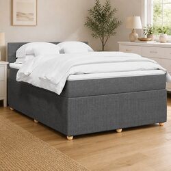 Queen Bed Box Spring with Pocket Spring Mattress and LED