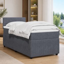 King Single Box Spring Bed with Pocket Mattress and LED Lights