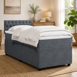 King Single Box Spring Bed with Pocket Spring and LED Lights