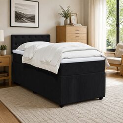 King Single Box Spring Bed with Pocket Spring Mattress and LED Light