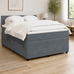 Double Bed with Pocket Spring Mattress and Velvet Upholstery