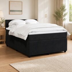 Box Spring Bed with Pocket Spring Mattress and LED Lights