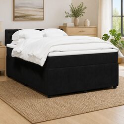 Box Spring Bed with Pocket Spring Mattress and LED Lighting