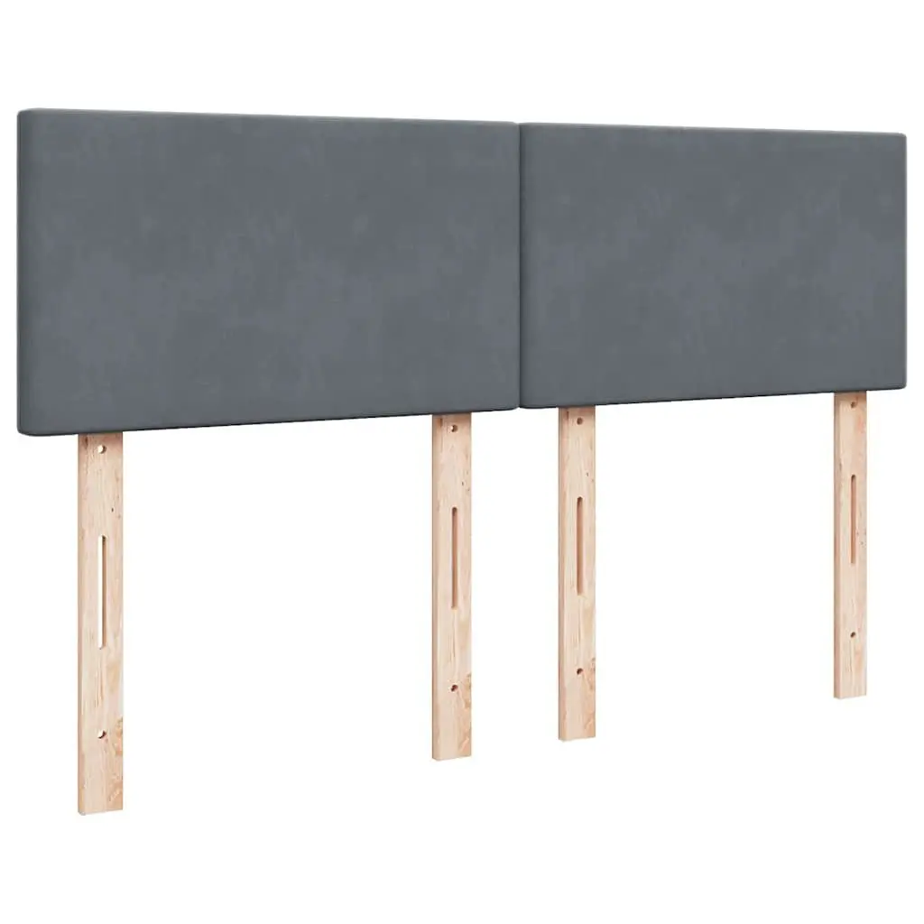 Queen Box Spring Bed with Pocket Spring Mattress Velvet Upholstered Grey