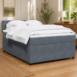 Queen Box Spring Bed with Pocket Spring Mattress and Lights