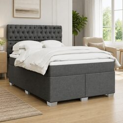 Queen Bed with Pocket Spring Mattress and Adjustable Headboard
