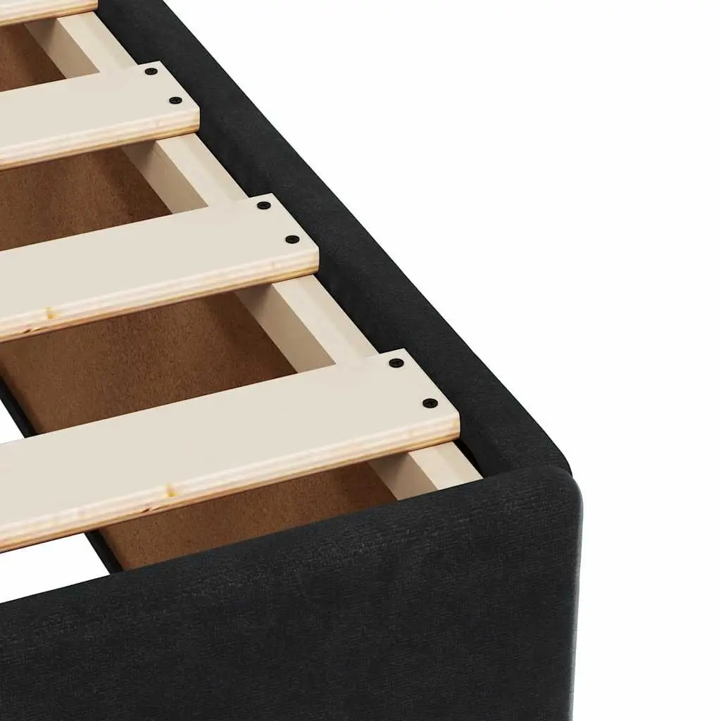 Box Spring Bed Adjustable Height King Single Black Velvet