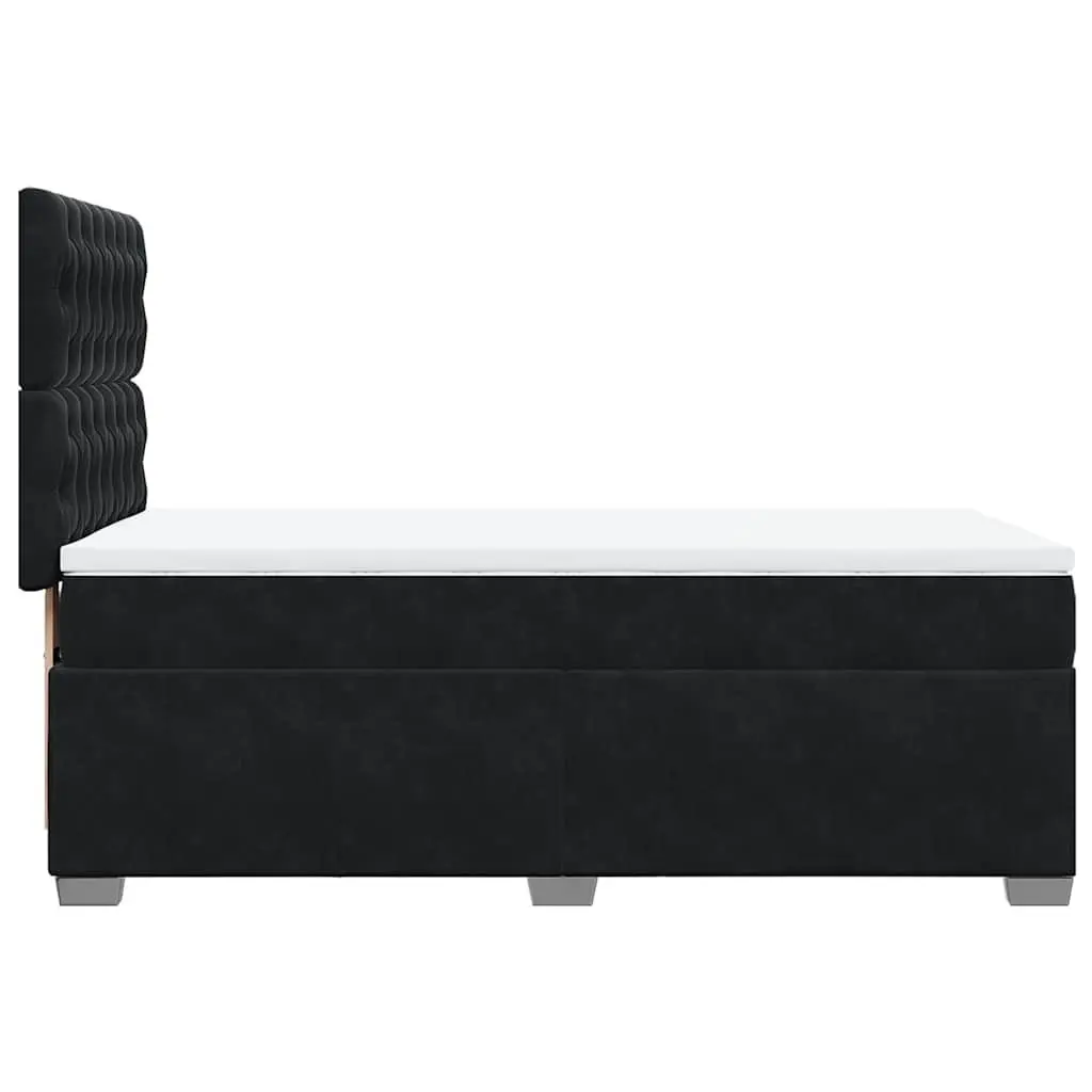 Box Spring Bed Pocket Spring Mattress Adjustable Headboard King Single Black Velvet