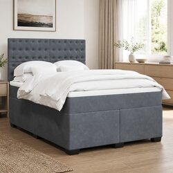 Double Box Spring Bed with Pocket Sprung Mattress and Adjustable Headboard