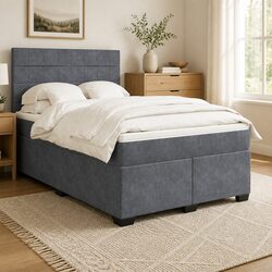 Queen Box Spring Bed with Pocket Spring and Slatted Base