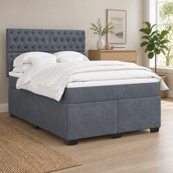 Queen Box Spring Bed with Adjustable Headboard and Pocket Springs