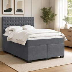 Queen Bed with Adjustable Headboard and Pocket Spring Mattress