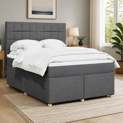 Double Box Spring Bed with Pocket Mattress and Headboard