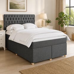 Double Bed with Pocket Spring Mattress and Slatted Base