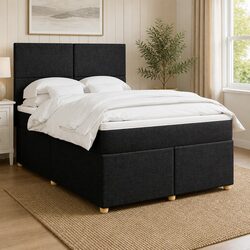 Queen Box Spring Bed with Pocket Spring Mattress and Headboard