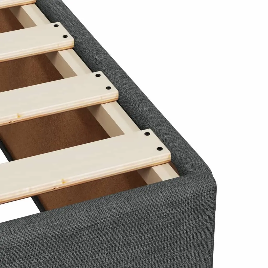 Queen Box Spring Bed with Pocket Spring Mattress Height Adjustable Headboard Dark Grey