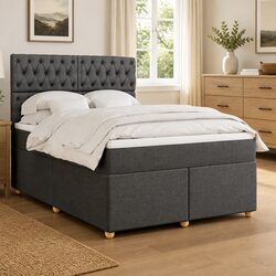 Queen Size Box Spring Bed with Pocket Spring Mattress