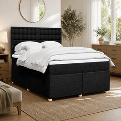 Queen Bed Frame with Pocket Spring Mattress and Headboard