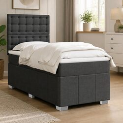 King Single Box Spring Bed with Pocket Mattress and Headboard