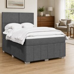 Double Box Spring Bed with Pocket Spring Mattress – Grey