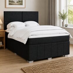 Queen Box Spring Bed with Adjustable Headboard and Pocket Mattress
