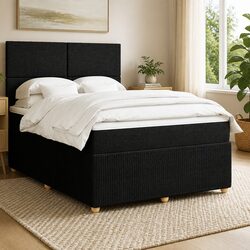 Queen Box Spring Bed with Pocket Spring Mattress and Headboard