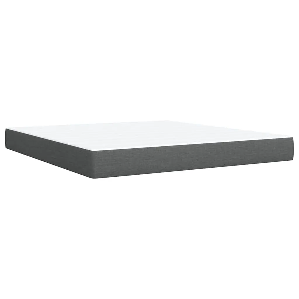 Queen Bed with Pocket Spring Mattress Height-Adjustable Headboard Grey