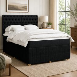 Queen Bed with Adjustable Height Headboard and Pocket Spring Mattress