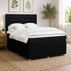 Box Spring Bed with Pocket Mattress and Adjustable Headboard