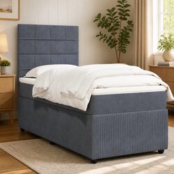 Adjustable Headboard Box Spring Bed with Pocket Mattress